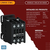 Contator WEG 40A CWL40-00-30D23 220V - Controle de Motores com Alta Performance - imagem 3