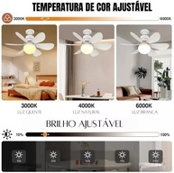 Ventilador de Teto com LED e Controle Remoto – Ultra Silencioso 30dB, Bivolt com Timer - imagem 5