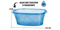 Bacia Oval Grande 30L em Plástico Translúcido - Design Ergonômico e Versátil para Lavanderia e Armazenamento - imagem 3
