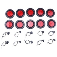 Kit 10 Luzes LED Redondas 5cm para Caminhão e Reboque - Vermelhas 4 LEDs 10-30V - imagem 2
