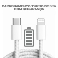 Cabo Lightning USB-C 2 Metros: Carregamento Rápido 30W Turbo para iPhone 14/13/12/11 e Mais - imagem 3