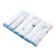 Kit 6 Paninhos de Boca Papi 30x30cm - Estampados Sortidos Azul | Maciez e Estilo para o Cuidado do Bebê - imagem 2