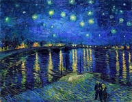 Noite Estrelada Sobre o Ródano - Tela Canvas 30x38 - Obra de Arte de Vincent van Gogh - imagem 1