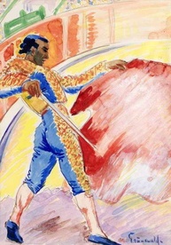 Tela Canvas O Toureiro de Isaac Grünewald - Arte de Museu com Qualidade Giclée 30x43 - imagem 1