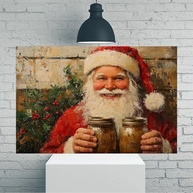 Arte de Parede Vintage Papai Noel - Pôster 30x45cm para Decoração de Casa e Escritório - imagem 2