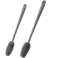 Kit 2 Escovas de Limpeza Silicone 31cm - Cabo Anatômico para Garrafas, Copos e Mamadeiras - imagem 1