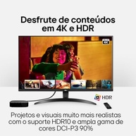 Monitor LG UHD 4K - Tela de 32", 4K, DCI-P3 90%, HDMI, Display Port, HDR10, AMD Free Sync. Dynamic Action Sync, Black Stabilizer, MaxxAudio, UltraHD - 32UR500-B - imagem 4