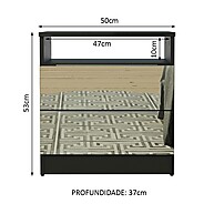 Mesa de Cabeceira Preta com Espelho – Madesa 3227 - imagem 2