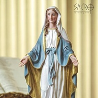 Imagem de Nossa Senhora das Graças com Medalha Milagrosa 32cm - Importada com Qualidade e Fé - imagem 5