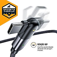 Cabo Carregamento Rápido Tank Gear 180º Tipo C 1,2m 33W - imagem 2