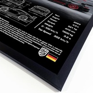 Quadro com Moldura 911 GT3 RS Black - 33x43cm | Impressão Premium em Vinil Eco-Solvente - imagem 3
