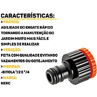 Adaptador Universal Torneira: Engate Rápido 1/2 e 3/4 - imagem 2
