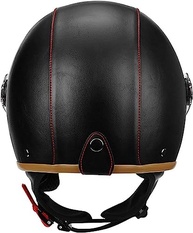 Capacete Moto Retro Couro 3/4 - Estilo Oldtimer Germânico, Certificado ECE/DOT - Conforto e Segurança XL - imagem 5