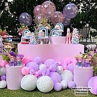 Decoração de Festa: Kit 10 Bolas de Papel Pompom 34cm - imagem 1