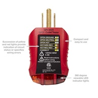 Testador de Tomada GFI-3501: Indicador de Falha de Aterramento Essencial para sua Segurança Elétrica - imagem 3