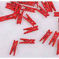 Mini Prendedores de Madeira: 50 Vermelhos 3,5cm - imagem 2