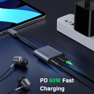 Adaptador USB-C 3.5mm: Som HiFi + Carga Rápida 60W - imagem 2