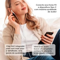 Cabo Adaptador Tipo-C para P2/P3 3.5mm com Chip DAC - Som Premium Universal para Celular USB-C - imagem 3