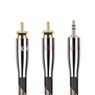 Cabo SKW 3.5mm para 2 RCA: Som Puro e Conexão Impecável para Seu Áudio - imagem 1