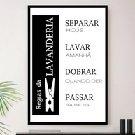 Quadro Decorativo Lavanderia Limpeza A3 35x45cm - Moldura Premium com Vinil Fosco - imagem 2