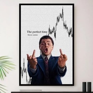 Quadro Lobo de Wall Street - Gráfico Decorativo A3 35x45cm com Moldura Premium - imagem 2