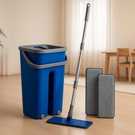 Rodo Flat Mop com Balde Duplo 5L - Sistema Lava e Seca, Giro 360° e Refis Microfibra - imagem 1
