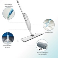 Mop Spray com Rotação 360° - Vassoura Mágica com Dispenser de Desinfetante e 2 Panos de Microfibra - imagem 5