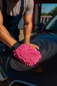 Esponja Luva 360 Microfibra Dupla Face Rosa - Limpeza e Polimento Profissional - imagem 3