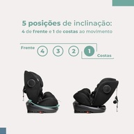 Cadeirinha de Bebê Mundi Giro 360° Preta: Segurança e Conforto do Nascimento aos 36kg - imagem 5