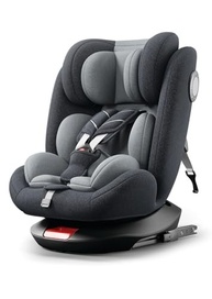 Cadeirinha de Bebê Zippy Toys Isofix Giro 360° - Couro Ecológico Premium, Compacta e Segura para Viagens (Preto e Cinza) - imagem 2