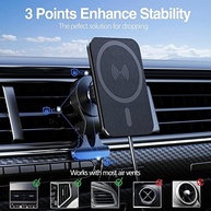 Carregador Magnético Sem Fio para iPhone 14/13/12: Carga Rápida e Visão 360° no Carro - imagem 5