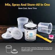 YUZES Sistema de Copos de Mistura de Tinta 600 ml - Fácil Filtragem, 360° e Compatibilidade Universal - imagem 4