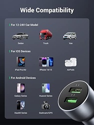 UGREEN Carregador Veicular USB 36W QC 3.0: Carregamento Rápido para iPhone e Galaxy - imagem 5