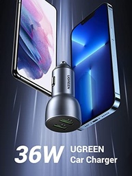 UGREEN Carregador Veicular USB 36W QC 3.0: Carregamento Rápido para iPhone e Galaxy - imagem 3