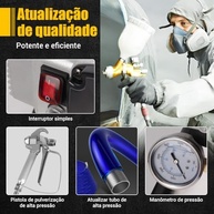 Pistola de Pintura Airless 3700W: Compressor de Ar Profissional com Bateria para Pintura Uniforme e Rápida - imagem 5