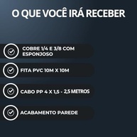 Kit Instalação Ar Condicionado 2m 1/4 e 3/8 - Para AC Convencional e Inverter até 12.000 BTUs - imagem 3