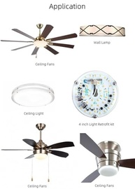 Kit Retrofit LED 3,93'' para Ventilador de Teto | 18W 3000K/6000K 1800Lm | Instalação Fácil e Iluminação Regulável - imagem 3