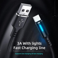 Cabo USB-C 3A com LED: Carregamento Turbo! - imagem 2