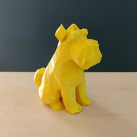 Cachorro Schnauzer Decorativo 3D Amarelo - 10 cm de Altura | Decoração Moderna e Estilosa - imagem 1