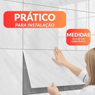 Kit 10 Placas de Mármore Preto Autoadesiva 3D - Decore com Elegância e Facilidade - imagem 4