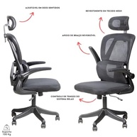 Cadeira de Escritório Ergonômica 3D Plus com Apoio de Braços - Conforto Premium para Home Office - imagem 5