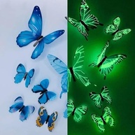 Adesivos de Parede Borboleta 3D Brilhantes - 12 Peças para Decoração de Quarto e Sala - imagem 3