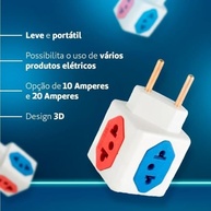 KIT 7 Adaptadores Benjamim Cubo 3D: Mais Tomadas com Segurança e Estilo! - imagem 5