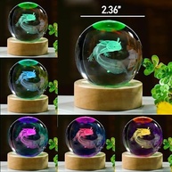 Luminária Axolotl 3D em Bola de Cristal 60mm - Decoração Encantadora para Quarto e Presente Especial - imagem 4