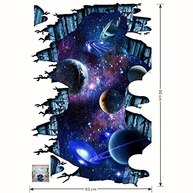 Decalques de Parede Espaciais 3D para Quarto Infantil - Galaxy 3D Adesivos Removíveis 58x89 cm - imagem 4