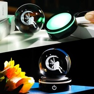 Estatueta de Fada da Lua 3D com Bola de Cristal Iluminada - Presente Encantador para Mulheres e Meninas - imagem 5