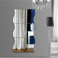 Adesivo de Parede Espelhado 3D Ondulado - Autoadesivo Moderno para Decoração Residencial - imagem 2