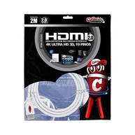 Cabo HDMI 2.0 4K Ultra HD 3D Branco 2 Metros: Imagem e Som Incríveis! - imagem 2