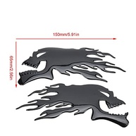 Adesivo 3D Caveira Chama Universal - Decalque Requintado para Moto com Proteção Solar e Design Personalizado (Preto) - imagem 3