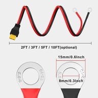 Cabo XT60 Macho para Anel O: Conexão Segura e Potente para sua Bateria Lipo (10AWG, 3FT) - imagem 5